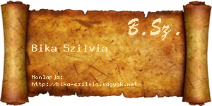 Bika Szilvia névjegykártya
